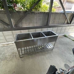 業務用3層シンク　流し台の画像