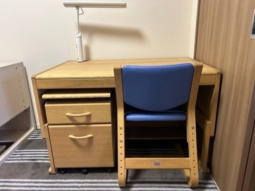 土日引取り限定】<ピュア色>Benesse ベネッセ×カリモク 学びデスク