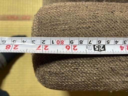 中古　ソファー　３人掛け　布張り　オットマン付き