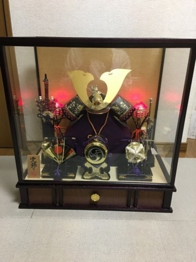 五月人形　兜　ケース　電飾　オルゴール付き