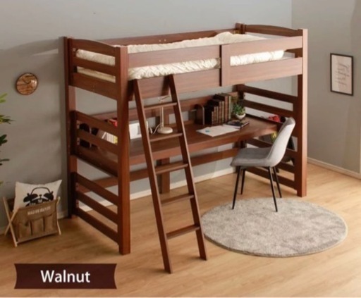 値下げしました！【美品・頑丈！】デスク付きロフトベッド