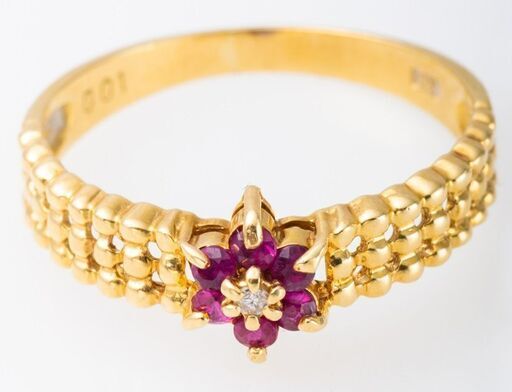 K18 ルビー・ダイヤモンド リング 品番r22-192