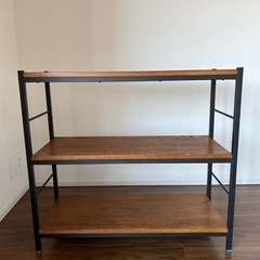 木目シェルフ 3段(奥行40cm、横84cm、高さ80cm)