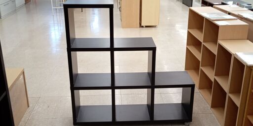 ★ジモティ割あり★  飾り棚 黒茶 H113.5×D30×W108.5 クリーニング済み TJ4409