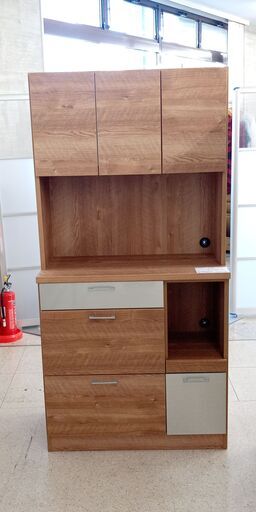 ★ジモティ割あり★  レンジボード 茶色 H180×D42.5×W89 クリーニング済み TJ4411