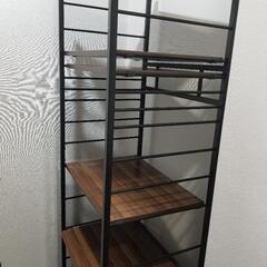 レンジラック　ブラウン　スライド棚付き　幅60cmの画像