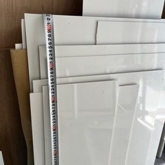 白　薄い石目調　キッチンパネル　サイズはバラバラ　9枚　