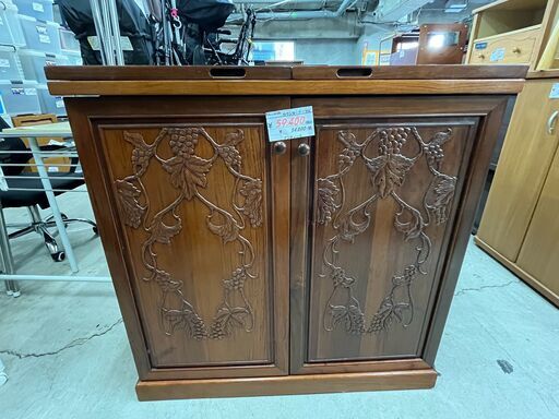 リサイクルショップどりーむ天保山店　No11726　細工棚　飾り棚　カウンターテーブル？　仕掛け棚　超高級品　繊細な細工　アジアンヴィンテージ