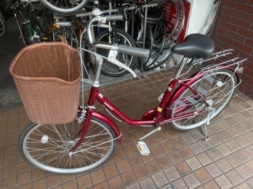 24インチ　ママチャリ　ワインレッド