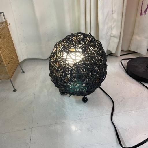 ラタン上アジアン照明　テーブルランプ