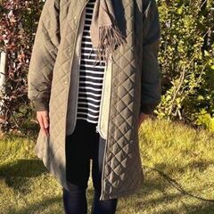 💛美品💛無印良品◆◆洗える　キルティングコート◆◆M◆グレイッシュブラウン◆の画像