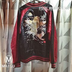 STUDIO HIRO 和柄刺繍 鯉スカジャン STUDIO HIRO スカジャン 和柄 鯉 刺繍 メンズ Lサイズ 美品