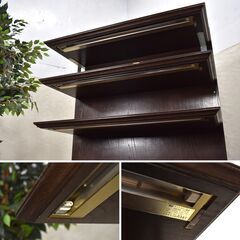 【ヤ取終了8/18】≪zyt1375ジ≫ レトロ什器 幅100cm 4段飾り棚 下部収納付 照明器具内蔵型/ランプ無し 昭和レトロ/ビンテージ 現状品 51118-09の画像