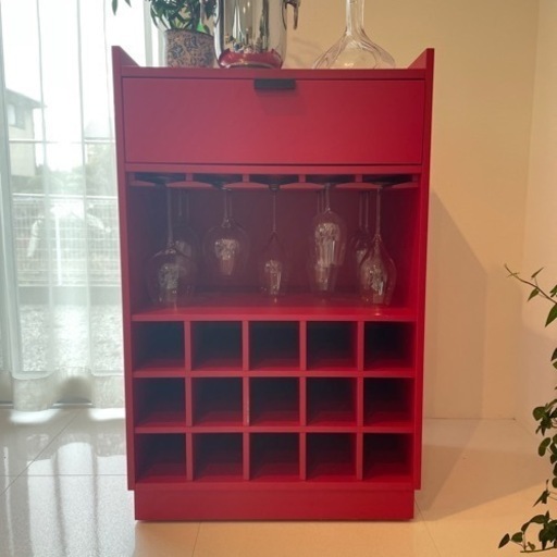 輸入家具　ワインラック　グラスフォルダー付き