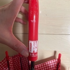 【美品】赤ギンガムチェック傘の画像