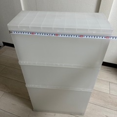 収納ケース　3段　引き出し　ミニマルデザインの画像