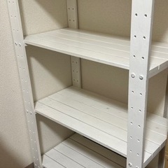 パイン材　ウッドラック　棚　白ペンキ