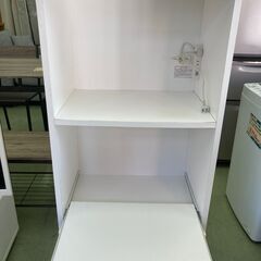 【リサイクルショップ　ピカソ　小松原】 ニトリ 幅60 ホワイトエナメル 食器棚 レンジ台 キッチン家具★9762★の画像