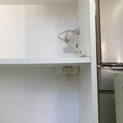 【リサイクルショップ　ピカソ　小松原】 ニトリ 幅60 ホワイトエナメル 食器棚 レンジ台 キッチン家具★9762★の画像