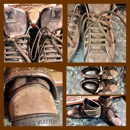 フリマで売れました。LOUIS VUITTON モノグラム ロゴ スニーカー ブーツ 23.5cm