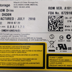 🔺内蔵DVD-ROMドライブ🔺H・L Serial ATA Hitachi-LG Data Storage DH30Nの画像