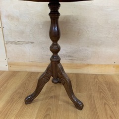 テーブル 丸テーブル おしゃれ 象嵌 サイドテーブル コーヒーテーブル 洋風家具 アンティーク調　中古の画像