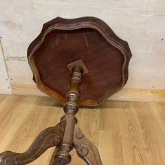 テーブル 丸テーブル おしゃれ 象嵌 サイドテーブル コーヒーテーブル 洋風家具 アンティーク調　中古の画像