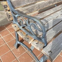 ☆相談中☆①ガーデンベンチ  木製  アイアン　中古品　2人掛け　屋外用の画像