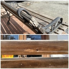 ☆相談中☆②ガーデンベンチ  木製  アイアン　中古品　2人掛け　屋外用の画像