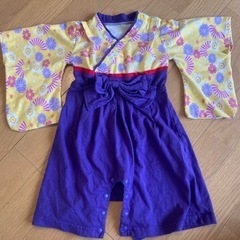 袴ロンパース 女の子 花柄 ベビー 
