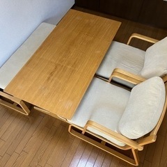 無印良品 リビングでもダイニングでも使えるテーブル・チェアセット