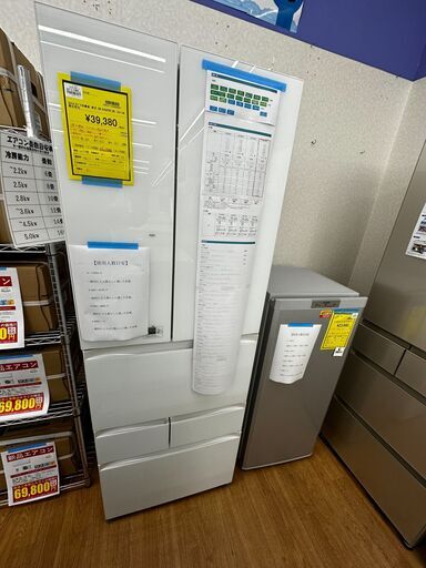 ☆ジモティー割引有☆　S仕H/6ドア冷蔵庫　東芝　GR-K460FW(ZW)　2017年製※型古