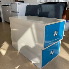 押入れ収納家具　衣装ケース　ブリキ　頑丈　2個セット
