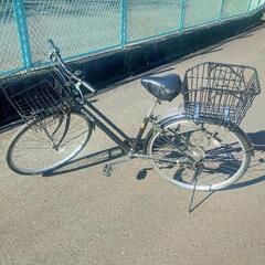 ２７インチ　６段変速自転車　前後カゴ付き