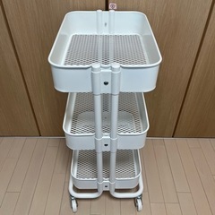 ②IKEA イケア RÅSKOG ロースコグ ワゴン ホワイトの画像