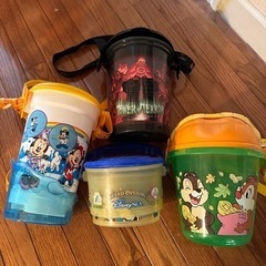 ①ディズニーポップコーンバケツストラップ付きレア4個セット