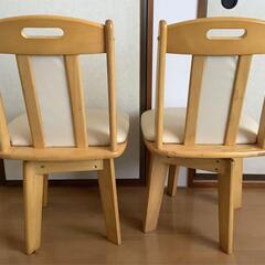 回転ダイニングチェア2脚セット　木製/合皮　色:ナチュラルの画像