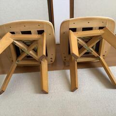 回転ダイニングチェア2脚セット　木製/合皮　色:ナチュラルの画像