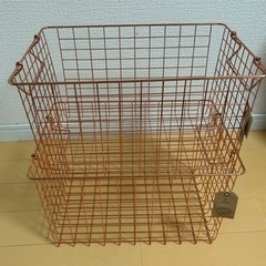 ピンクゴールド ボックス 物入れ 収納 2個セットの画像