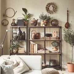 IKEA イケア シェルフユニット ブラック 51x136cm の画像