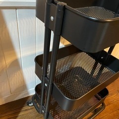 イケア　ロースコグ　ワゴン　ブラックの画像