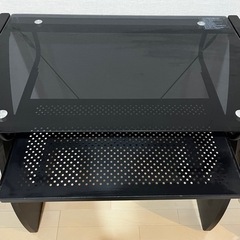 【美品】PCデスク　ガラス天板　スライド式の画像