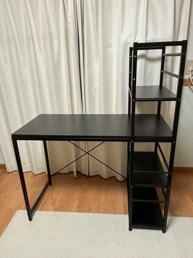 サンワサプライ　ブックシェルフ付デスク　品番：100-DESKH021BK