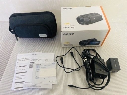 美品★元箱付き★SONY/ソニー FDR-AX45A HANDYCAM ハンディカム デジタル4Kビデオカメラレコーダー ケース付