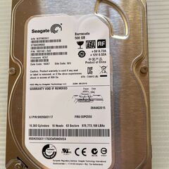 HDD　500GB　3.5インチSATA（中古品）