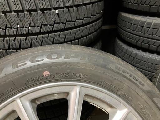 185/60R15ラジアルタイヤ付きホイール4本　シエンタ等　ランクB