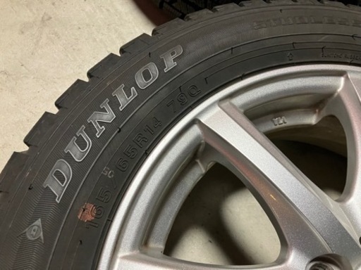 165/65R14超バリ山スタッドレスタイヤ付きホイール4本　ハスラー、キャスト、ルーミー、タンク、パッソ等　ランクB