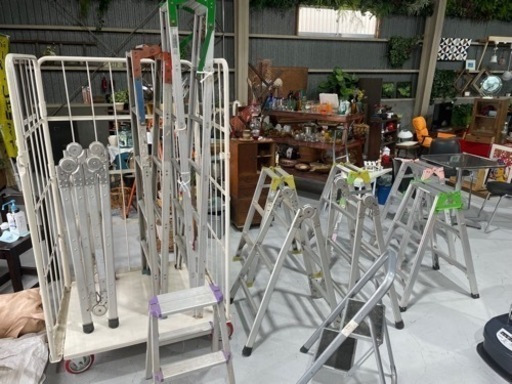 商談中　脚立 アルミ はしご 伸縮 折りたたみ 踏み台 高所 作業台 足場 10ケまとめ　引き取り限定