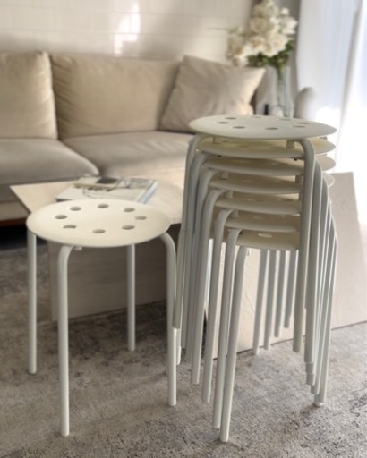 ⭐︎美品⭐︎格安 IKEA 丸椅子（パイプ）8脚セット