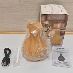 うるばせ木目ミニ加湿器　卓上　LEDライト付　USB電源　超音波式　静音設計の画像